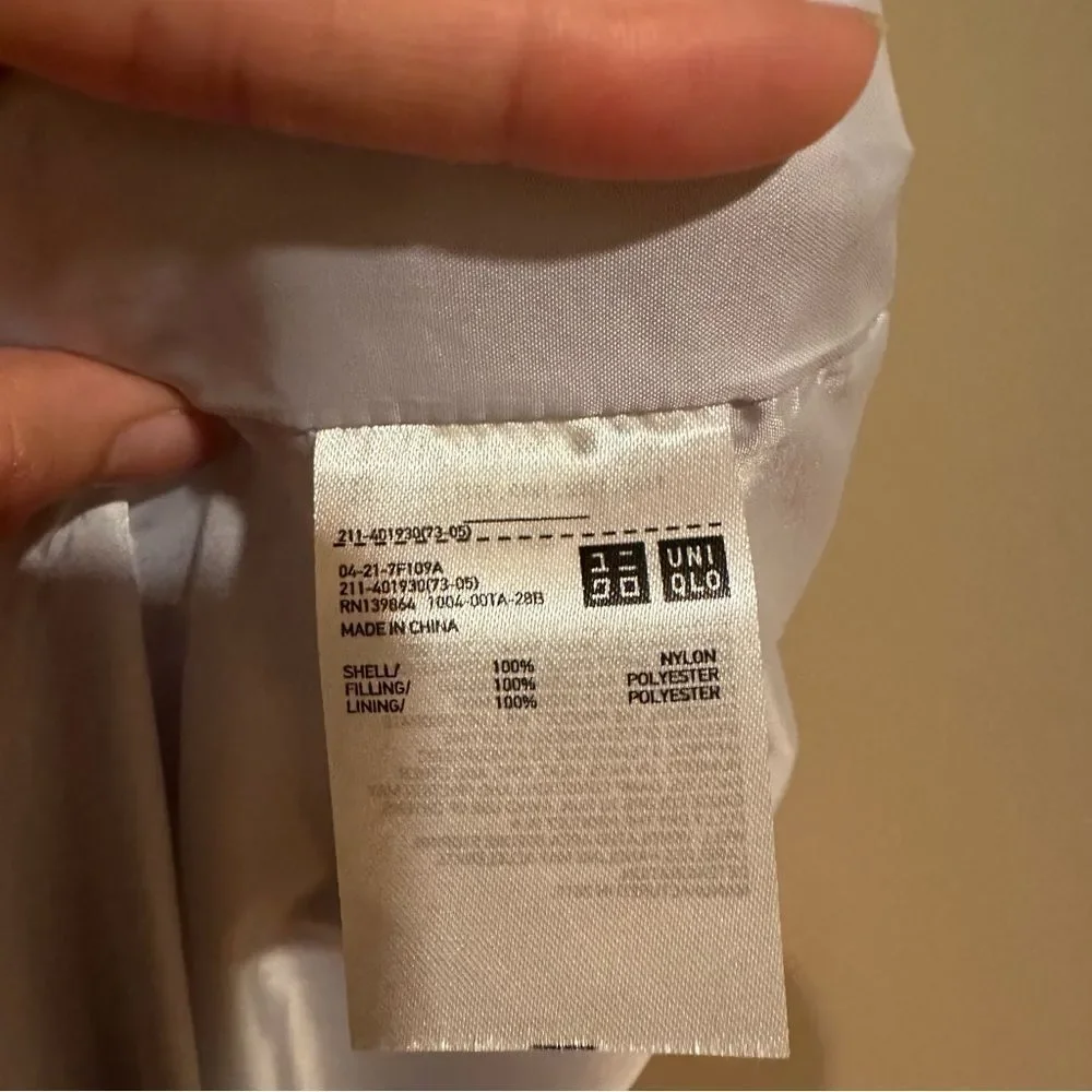 UNIQLO Light Puffer Long Hooded Coat Puffer Parka Womens XS Light grey